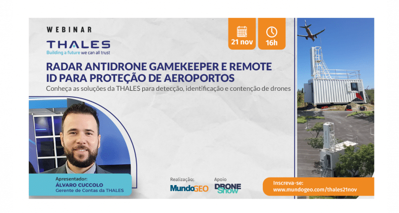 Webinar aborda soluções de Radar Antidrone Gamekeeper e Remote ID para proteção de aeroportos