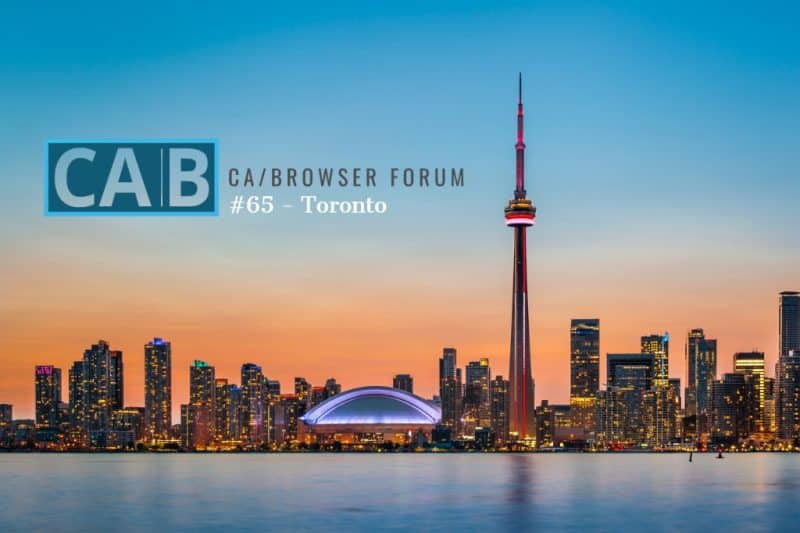 O CA/Browser Forum realizou sua 65ª reunião presencial entre os dias 10 e 12 de junho de 2025, em Toronto, Canadá.