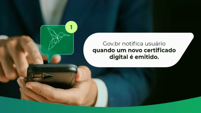 Gov.br notifica quando certificado digital é emitido em seu nome