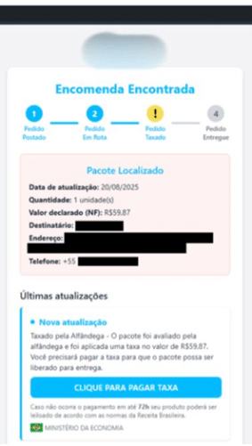 Kaspersky detecta golpe com selo de transportadora famosa