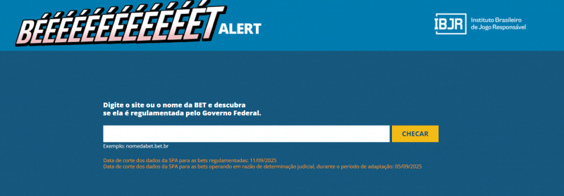IBJR lança site que checa em segundos se bet é regulamentada