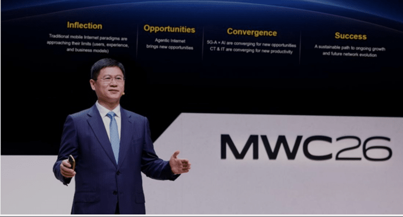 Huawei propõe integração entre 5G-A e IA no MWC 2026 para inaugurar a era da internet agêntica Durante o MWC